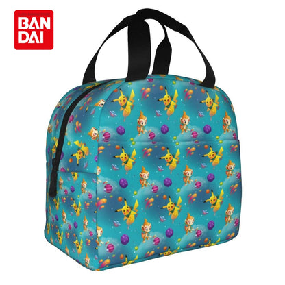 Bandai Japan Anime Pokemon Lunch Bag for School Kids Office Pikachu Sac Lunch Portable Thermal Cooler Lunch Box Handbag Gift