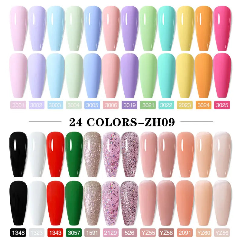 Arte Clavo 15ml 24pcs/Set Gel Nail Polish Set Kit Semi Permanent Base Top Coat LED Varnish Summer Neon Colors UV Nails Art Gel