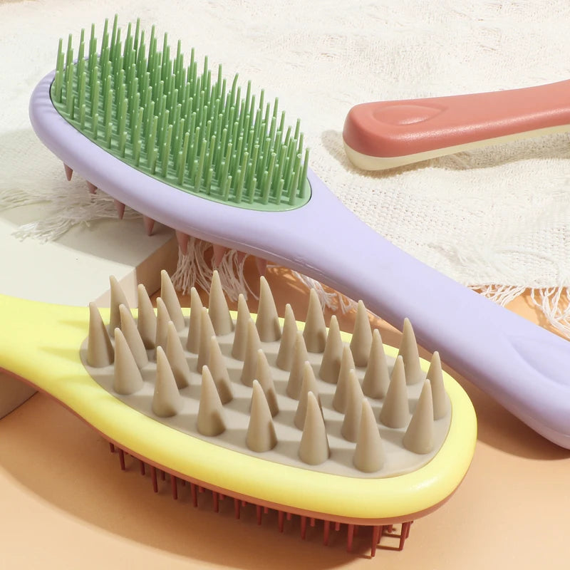 Silicone Shampoo Brush Scalp Massage Brush Head Washing Comb two-sided Hair Massager Bath Brush Body Scrubber Hair Accessories