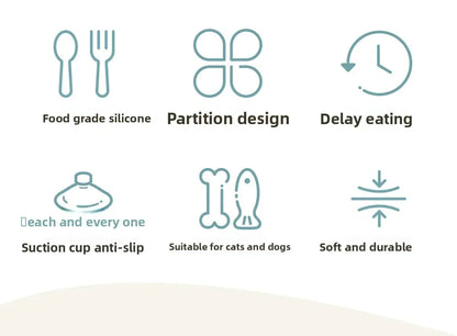 BPA-Free Silicone Pet Lick Mat: 4-Texture Slow Feeder with Powerful Suction Cups
