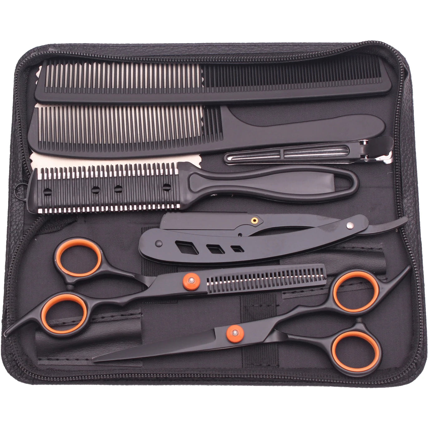 Hairdressing Scissors Japan Stainless Hair Scissors Purple Hair Cutting Scissors Barber Shop Thinning Shears Set Comb C1001