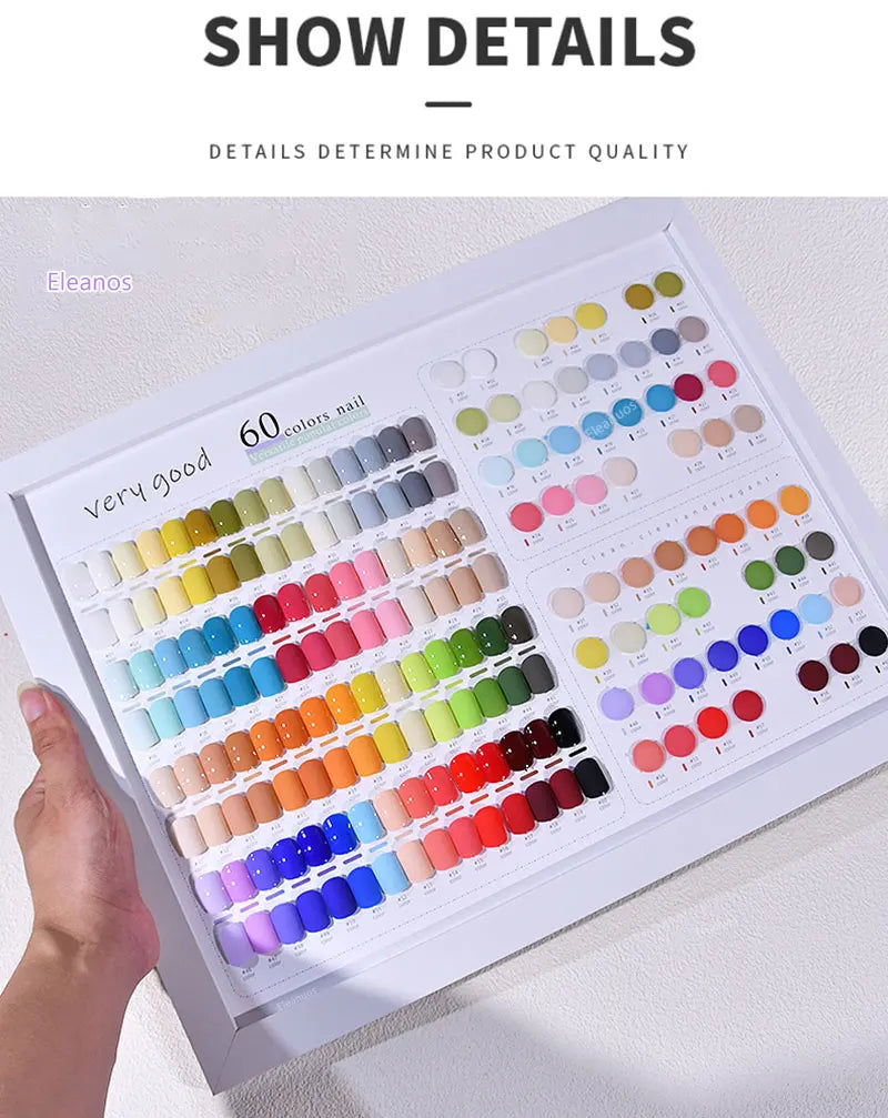 Eleanuos Bubble 60pcs Gel Polish Set Very Good Nail Gel 15ML With Color Card For Nail Art Whole Set Nail Gel Polish Learner Kit