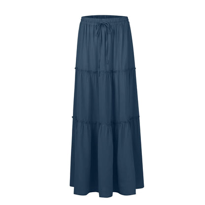 Women’s Boho Maxi Skirt: High-Waisted A-Line Tiered Long Skirt