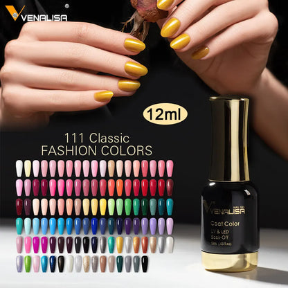 VENALISA Nail Gel Varnish TPO FREE Soak Off UV LED Organic Odorless Enamels Nail Art Colors 12ml 120Colors UV Gel Nail Polish