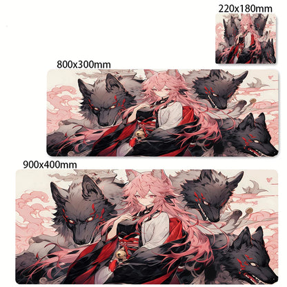 Anime Girl Mouse Pad Kawaii Pink Mousepad Gaming Speed Keyboard Pads Large Gamer Mouse Mat Rubber Desk Mat HD Print Cute Carpet