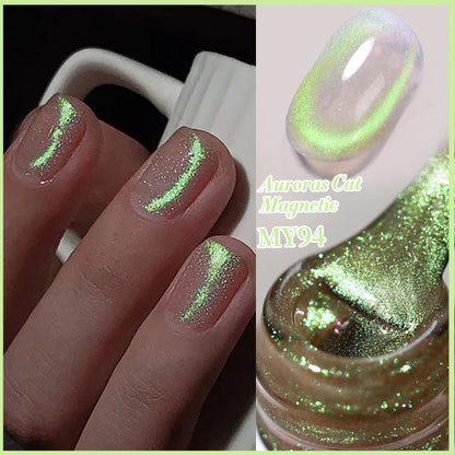 BORN PRETTY Sparkling Glass Bead Cat Magnetic Gel Nail Polish Flash White Spar Red Color Semi Permanent Soak Off UV Gel Varnish