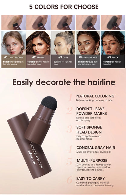 Lakerain Hairline Powder Filling Hair and Eyebrows Gaps Naturally Modify Long Lasting Holding Waterproof Sweat-proof Fine Powder