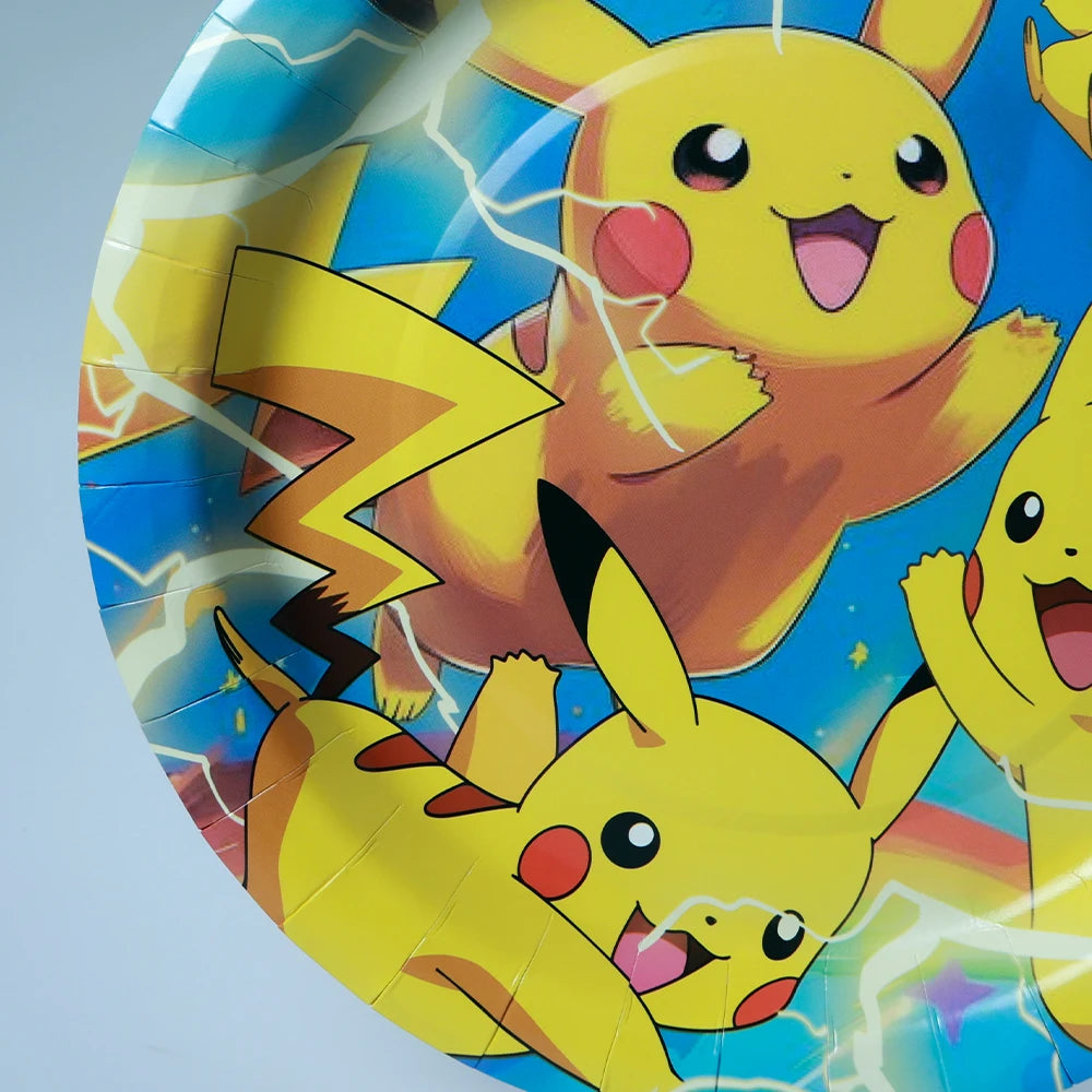 60pcs Pokemon Tableware Pikachu Birthday Decoration Disposable Cups Plates Napkins Happy Birthday Baby Shower Supplies Toys ﻿