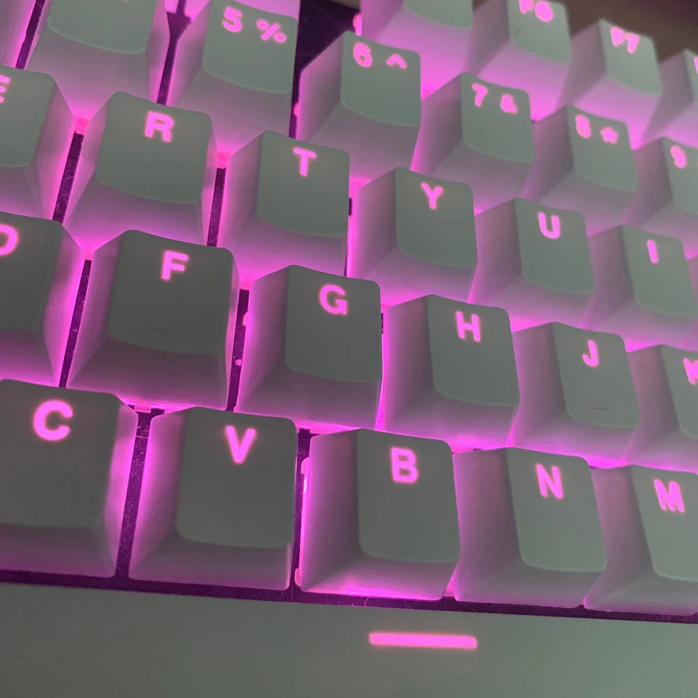 104pcs Universal Mechanical Keyboard Keycaps Ergonomic Blank Keycaps For Cherry MX Mechanical Keyboard Replacement Backlit Key