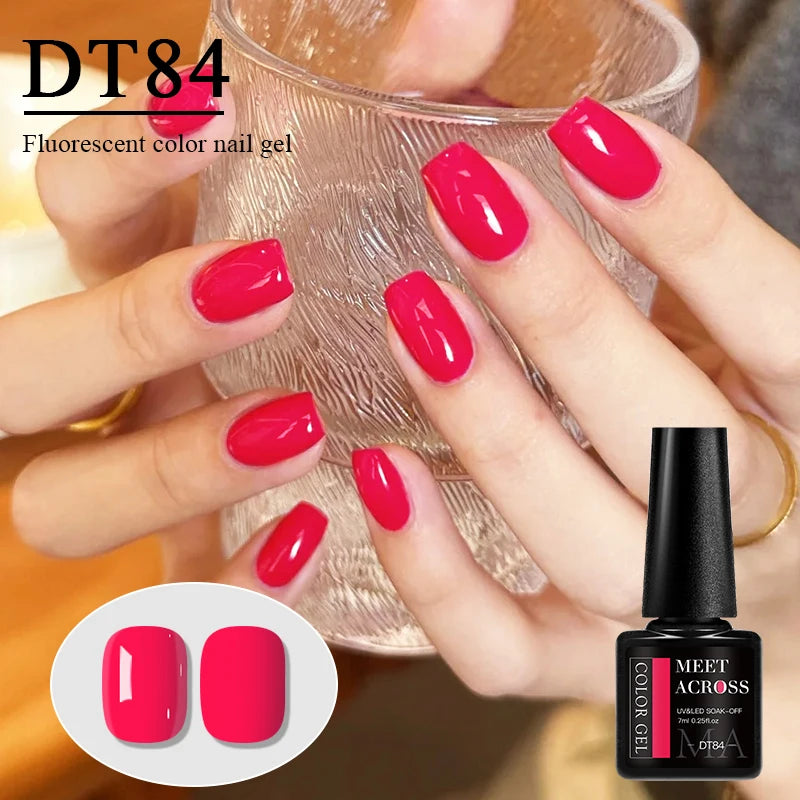7ml Fluorescent Gel Nail Polish Ultra Bright Colors Spring Summer Nail Salon Supplies UV LED Long-Lasting Varnish DIY Manicure