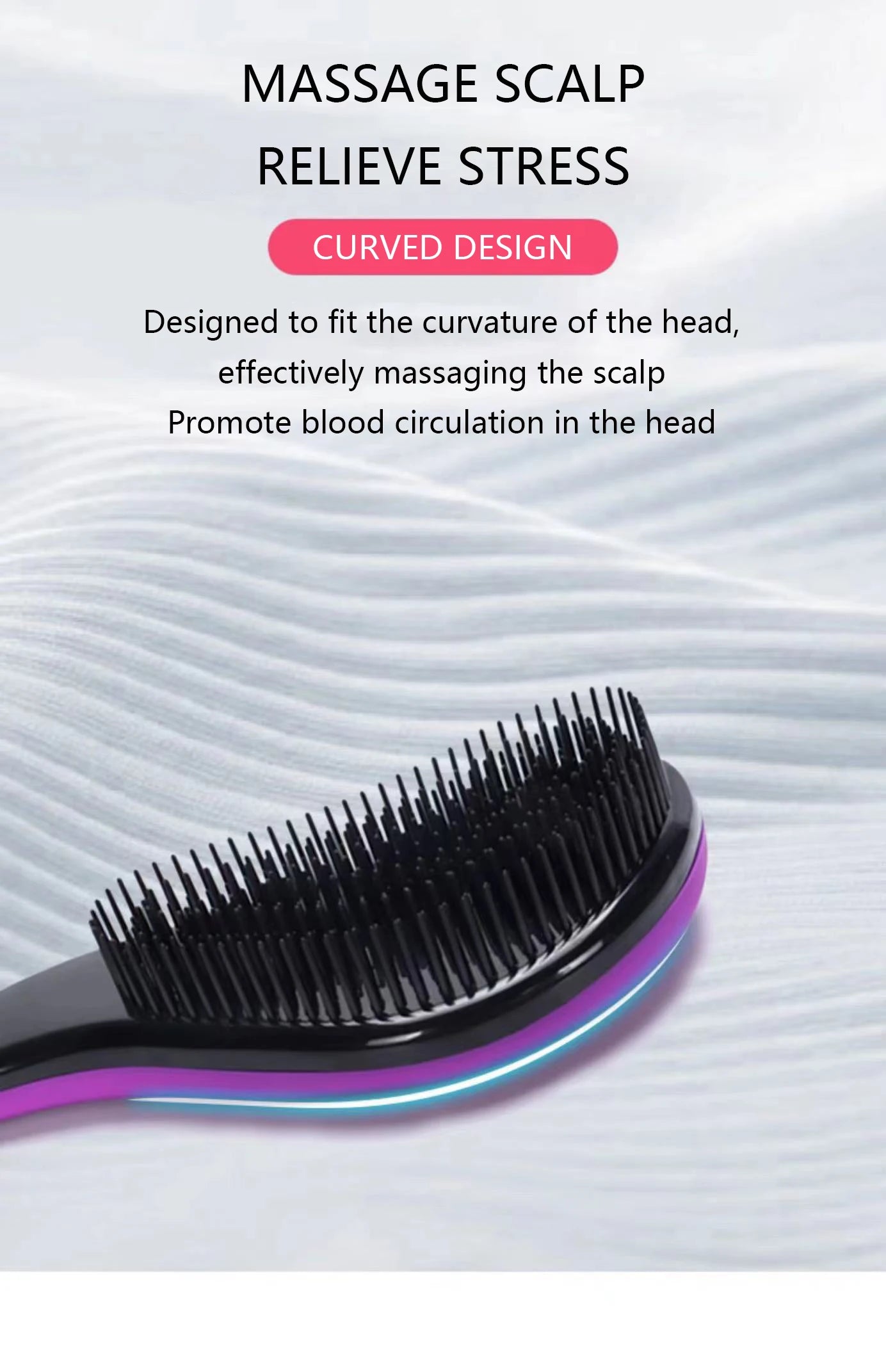 CALIYI Mango Smooth Hair Comb Brush TT Comb Professional Massage Brush Paddle Detangling Brush for Wet Dry Curly Thick Hair