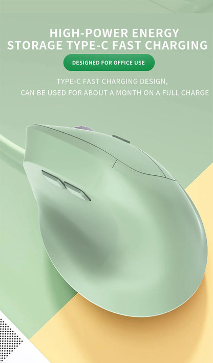 Ergonomic Bluetooth5.0&2.4G Wireless Vertical Mouse with Silent Button,Rechargeable 1600DPI Optical Mice for PC/Laptop/Desktop