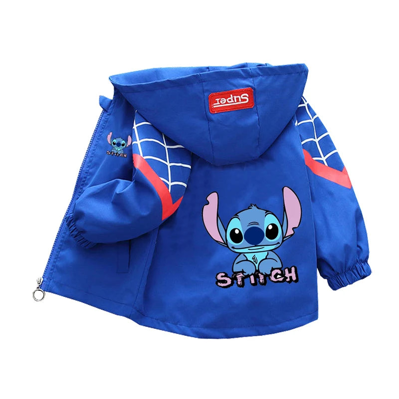 Boys Spiderman Hooded Jackets 1-10 Years Girls Spring Autumn Stitch Print Sports Coats Children Cartoon Outerwear Kids Clothes
