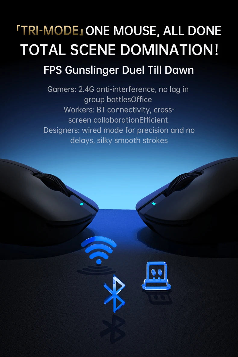Attack Shark X8Ultra Gaming Mouse & Wireless 8K Receiver,Bluetooth Wireless Connection,PAW3950MAX Sensor,42000DPI,Type-C
