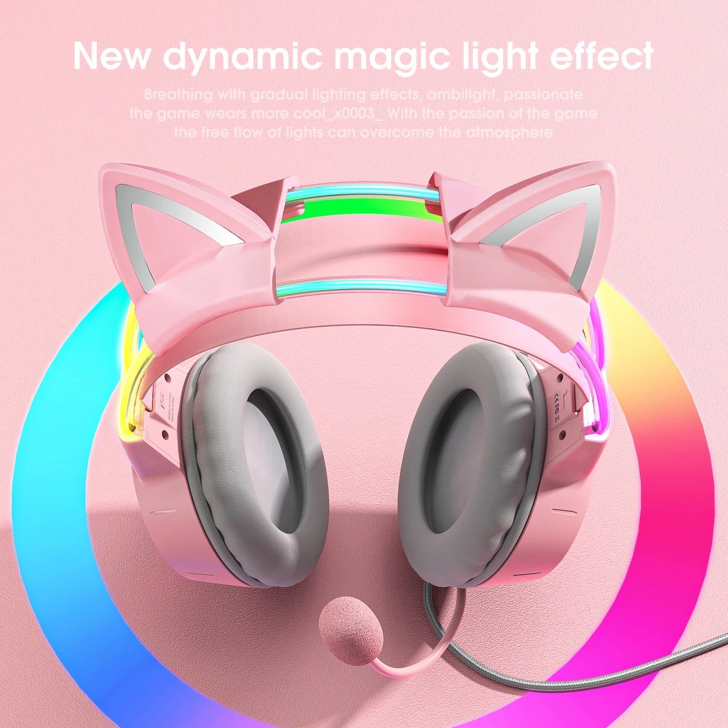 ONIKUMA RGB Gaming Headset with Cat Ears 🎮🐱