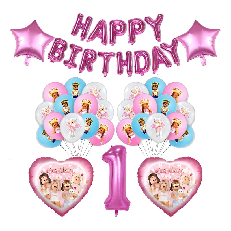 Pink Roblox Birthday Set 🎉🤖