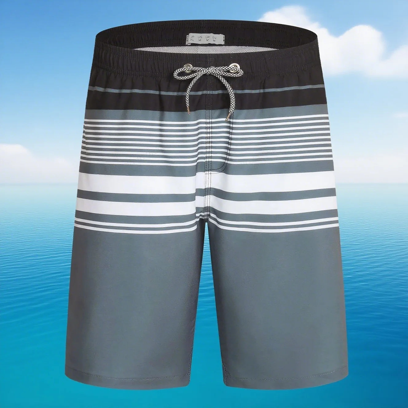 Gradient Stripes Graphic Swim Trunks For Men Colorful Splicing 3D Printed Short Pants Summer Hawaii Surf Swimsuit Beach Shorts
