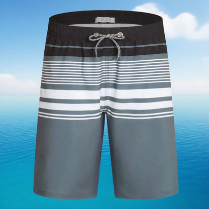 Gradient Stripes Graphic Swim Trunks For Men Colorful Splicing 3D Printed Short Pants Summer Hawaii Surf Swimsuit Beach Shorts