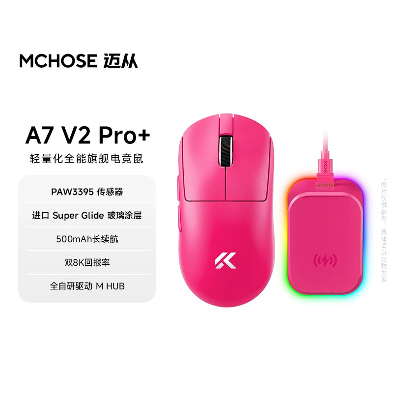 New Mchose A7 & A7v2 Advanced Lightweight Wireless Mouse Tri-Mode Connection Gaming Office Mouse Christmas Gift For Boys