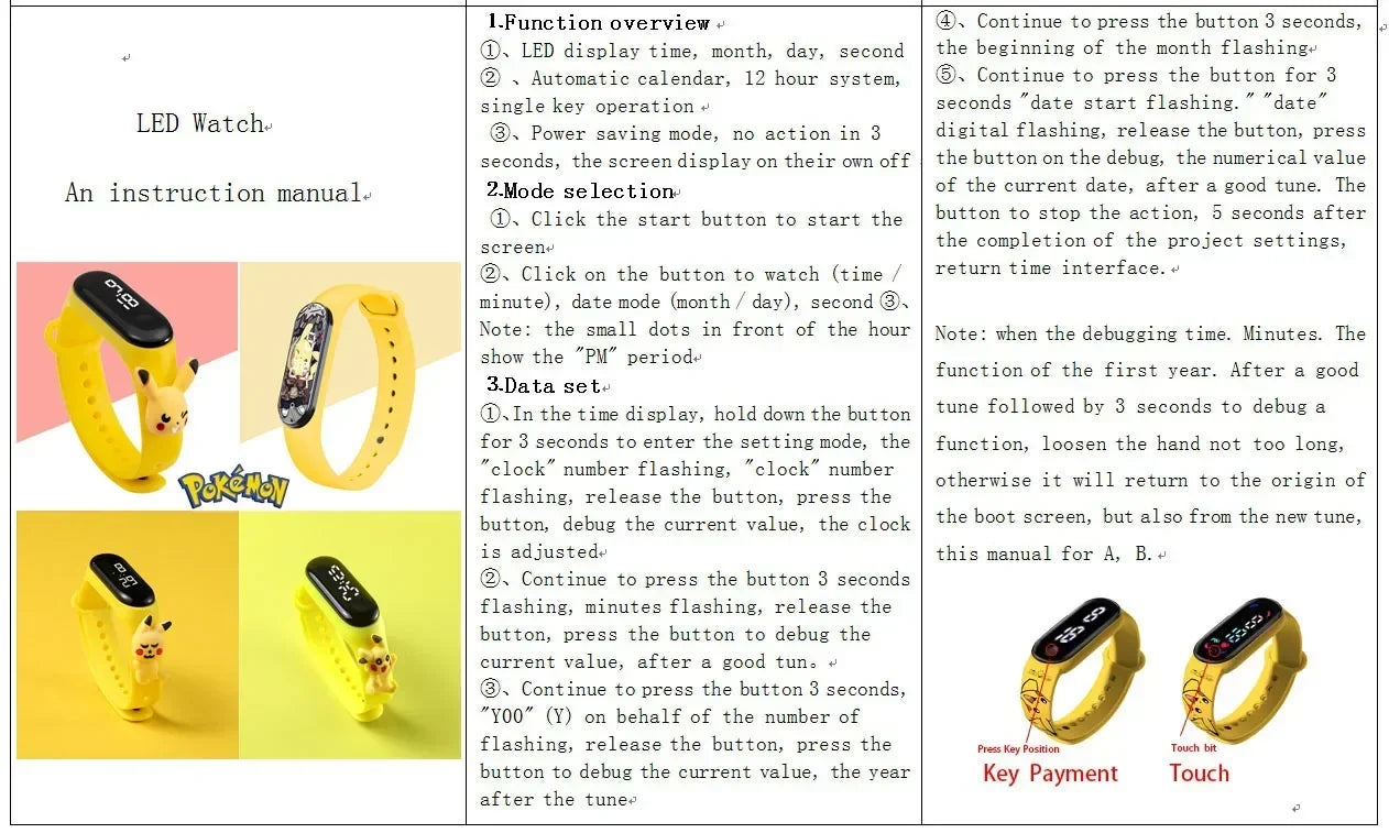 Pokemon LED Kids Watch