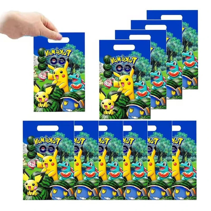 Pikachu Theme Party Disposable Gift Bag, Candy Bag, Children's Party Decoration and Organizing Supplies