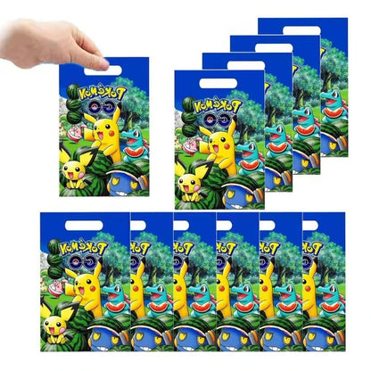 Pikachu Theme Party Disposable Gift Bag, Candy Bag, Children's Party Decoration and Organizing Supplies
