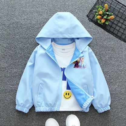 Boys Spiderman Hooded Jackets 1-10 Years Girls Spring Autumn Stitch Print Sports Coats Children Cartoon Outerwear Kids Clothes