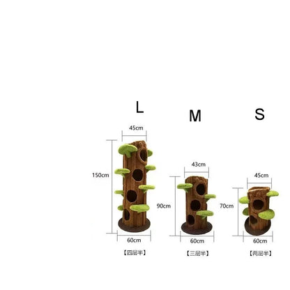 Cat Climbing Frame & Towering Tree/large Tree Jumping Platform/ Cat solid Wood Villa Tree Hole Three Size