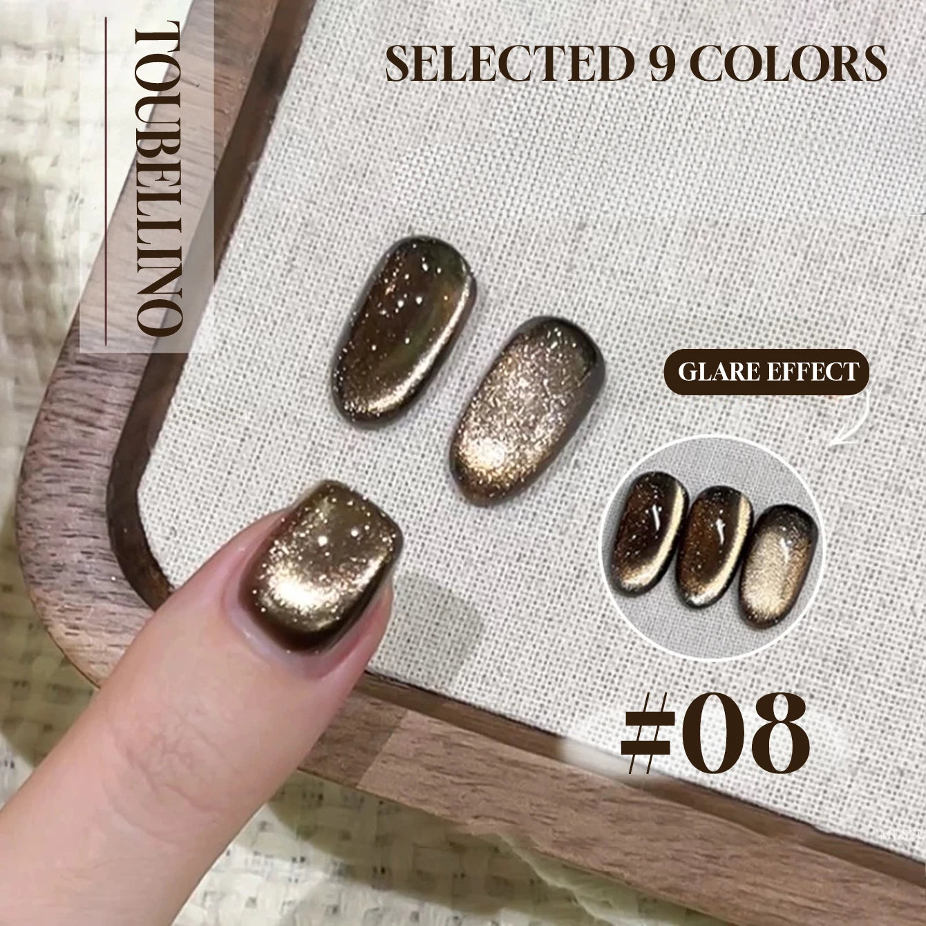 MIANEL 12ML Glass Bead Cat Eye Gel Nail Polish Flash White Spar Nude Color Magnetic Nail Polish White Nails Summer Nails 1-12pcs
