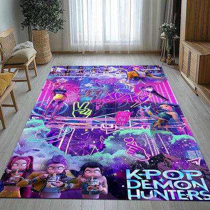 K-Pop Demon Hunters Golden Saja Boys Living Room Non-Slip Area Rug Soft Carpet for Bedroom Playroom Sofa,Home Decor Doormat