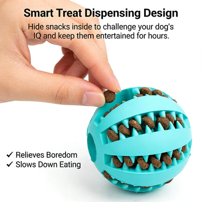 2-in-1 Dog Chew Toy with Treat Dispenser Durable Cotton Rope Natural Rubber Ball for Small Medium Dogs Teeth Cleaning