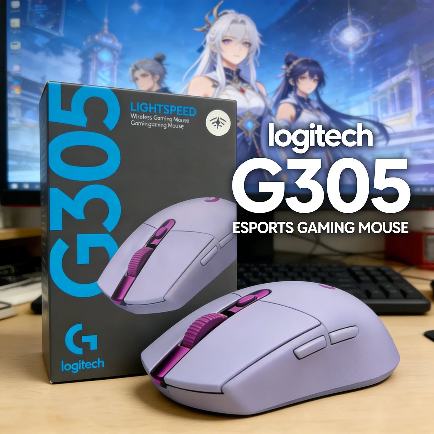 Logitech G309 Kamisato Ayaka Special Edition Wireless Bluetooth Dual-Mode Esports Mouse Hybrid Switches+G102/G203/G304/G305/M220