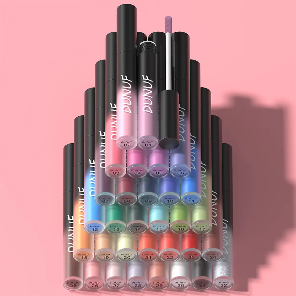 DUNUF 32 Color Matte Liquid Lipstick: Bold Pigment Non-Stick Lip Glaze