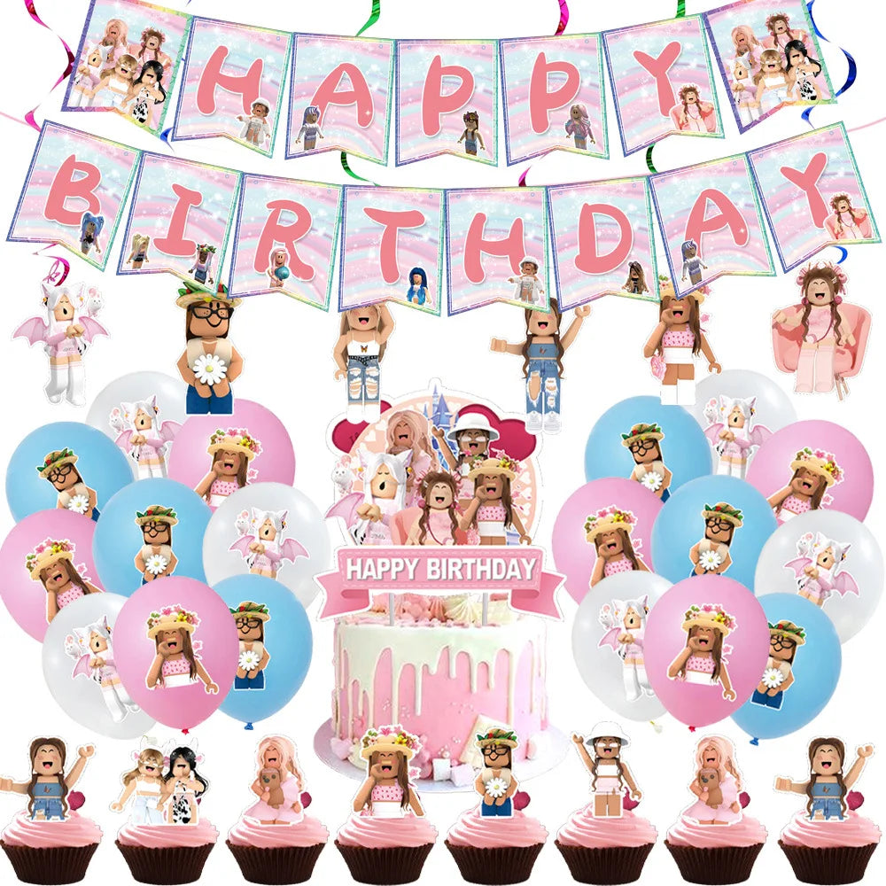 Pink Roblox Birthday Set 🎉🤖
