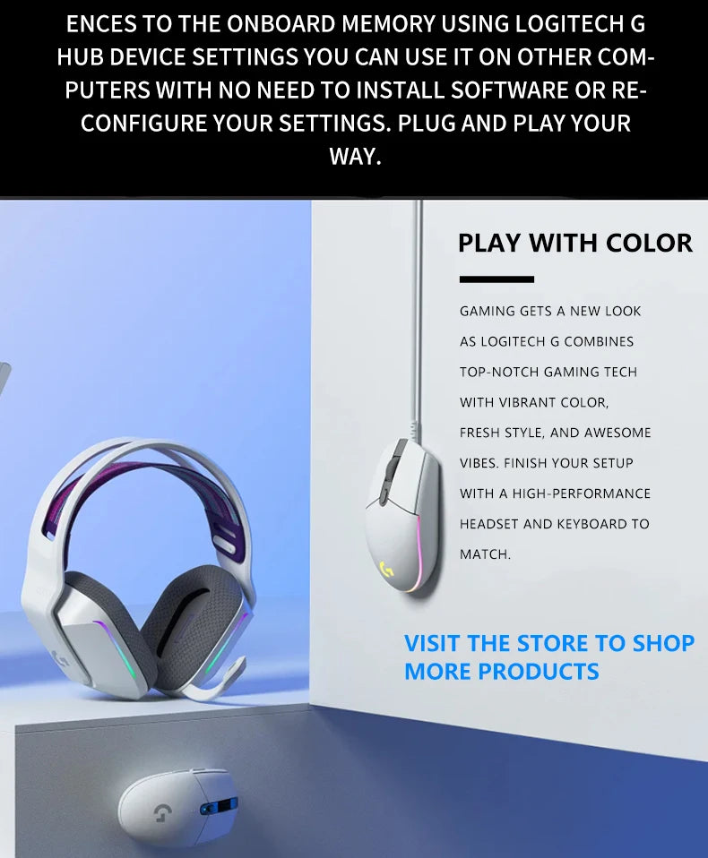 Logitech G102 Lightsync Gaming Mouse with 1ms Response Time for Esports Gamers
