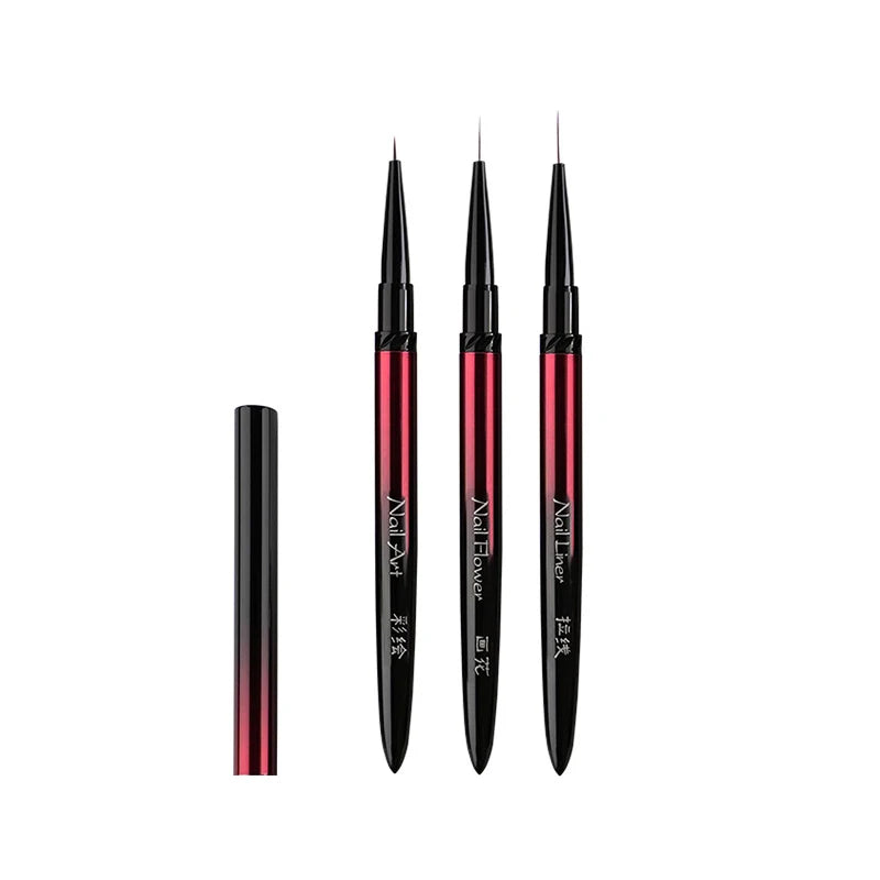 New 1/13pcs Nail Art Brush Set Black Red Metal Handle Acrylic UV Gel Polish Crystal Acrylic Nail Drawing Tools High Quality