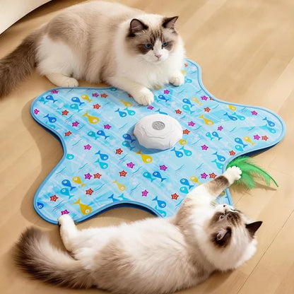 Electric Cat Turntable Automatic Intelligent Cat Funny Stick Sports Consumption Pet Toy Motion Activated Moving Cat Funny Stick