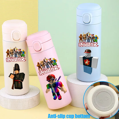 Roblox Anime Water Bottle DynaBlocks 304 Stainless Steel Thermos Cup 420ML Gourde Game Straight Drinking Cup Holiday Gifts