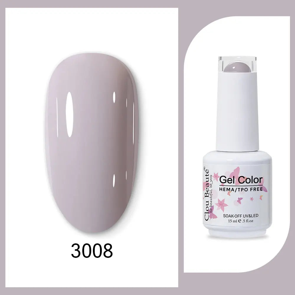 Clou Beaute 15ml Red Black White Green Neon Gel Nail Polish Base Top Coat Velvet Top 400 Colors Semi Permanent Gel Nail Varnish