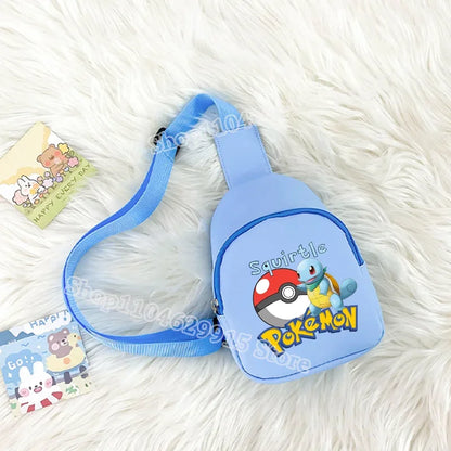 Pokemon Pikachu Shoulder Bag Kawaii Gengar Figures Pattern Chest Bags Portable Large Capacity Outdoor Crossbody Bag Gift