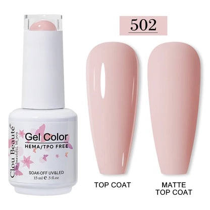 Clou Beaute 15ml Red Color Gel Polish Vernis Semi Permanent UV Varnish Gel Nail Polish Hema TPO Free Nails Art Manicure TOP BASE