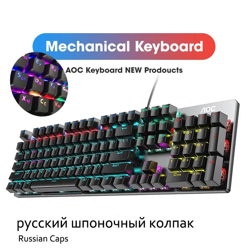 GK410 Professional Mechanical Keyboard: Metal Panel & RGB Backlit Gaming Edition