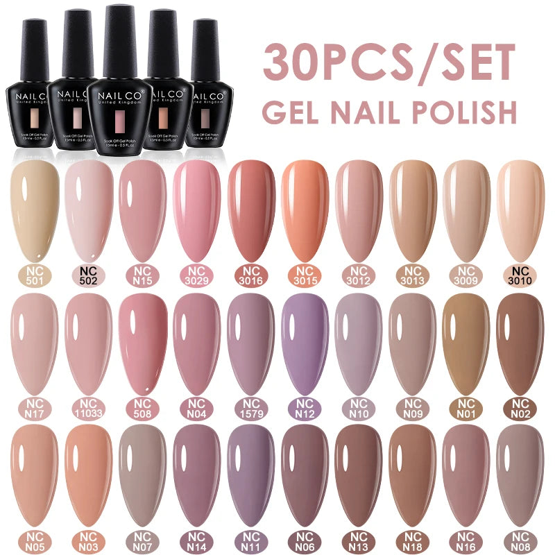 NAILCO 15ml 30/20/10pcs/Set UV Gel Nail Polish Semi Permanent Esmalte Vernis LED Gel Varnish Soak Off Nail Art All For Manicure