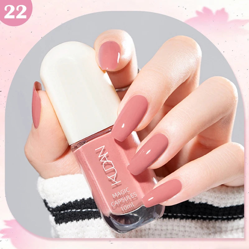 KUDAN Dark Burgundy Nail Polish, Alcohol-Free - Long-Lasting Formula Quick Drying Without Lighting, Glossy And Shiny Surface