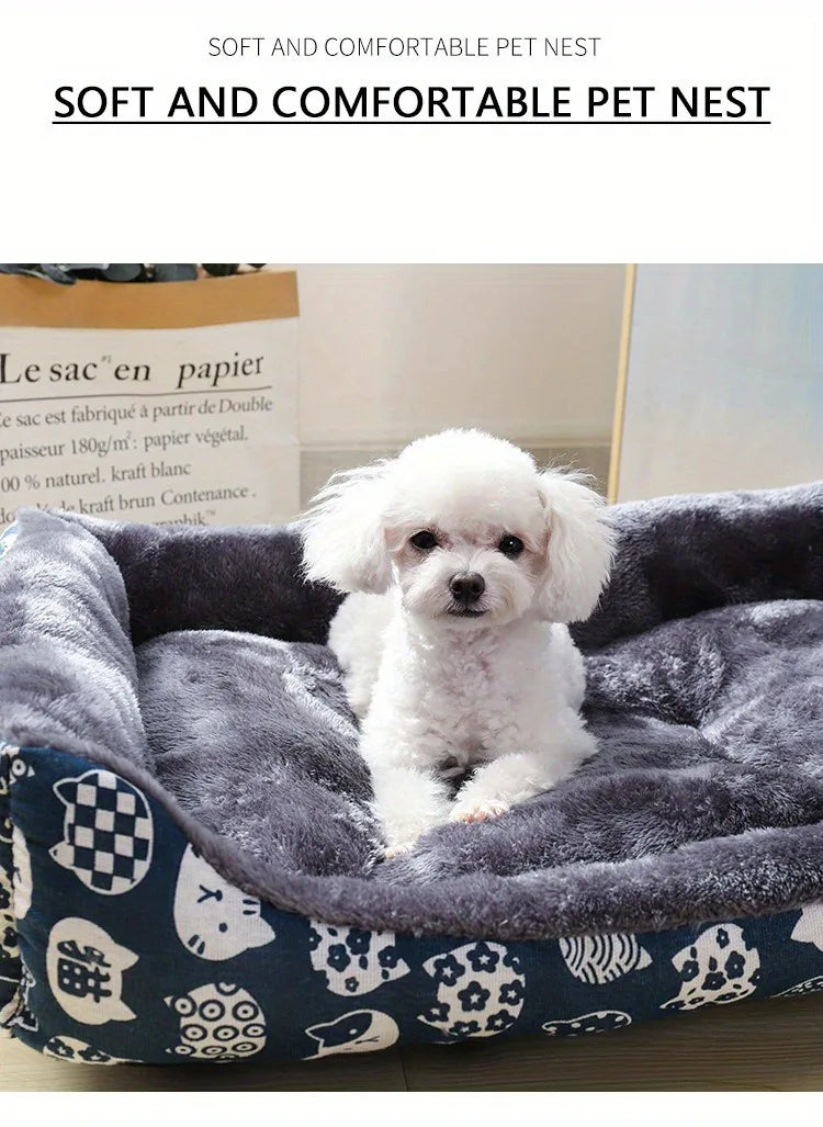 BeiYu Premium Pet Sofa Bed: Ultra-Soft Winter Lounger for Dogs & Cats