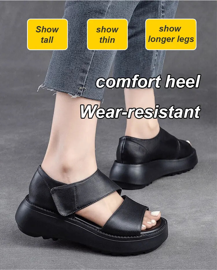 Women's Soft Muffin Sandals Breathable Retro Roman Sandals Thick Bottom Roman Women's Sandals