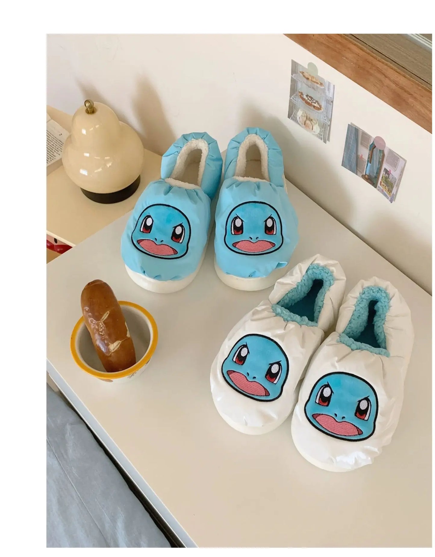 Pokemon Anime Couple Slippers Cute Pikachu Eevee Cartoon Cotton Home Shoes for Men And Women with Velvet Insulation Winter Gifts