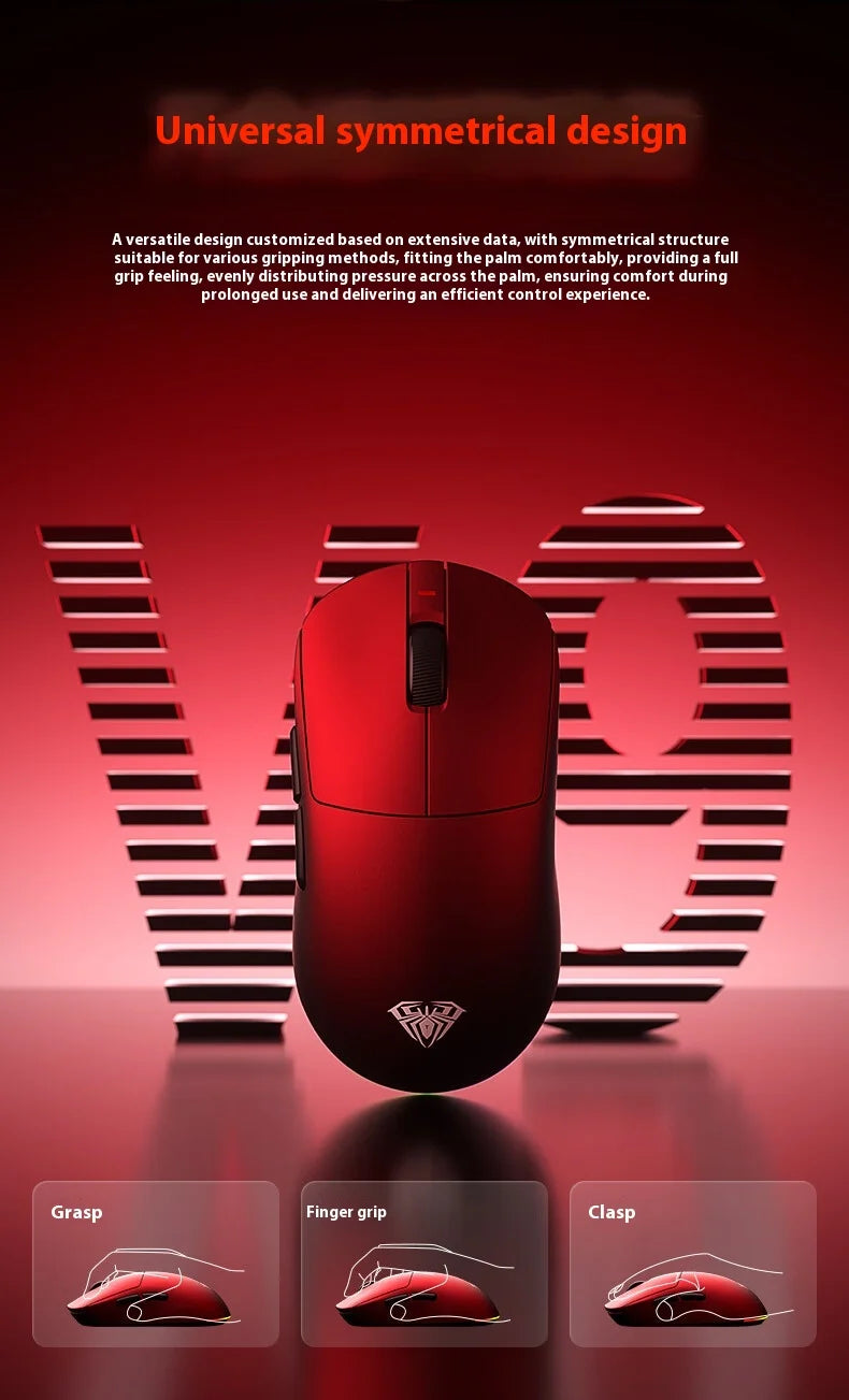 AULA V9 V9+ Wireless Mouse Tri Mode Bluetooth Lightweight Mouse E-sports Gaming Mice Esports Gaming Mice PC Accessories Gifts