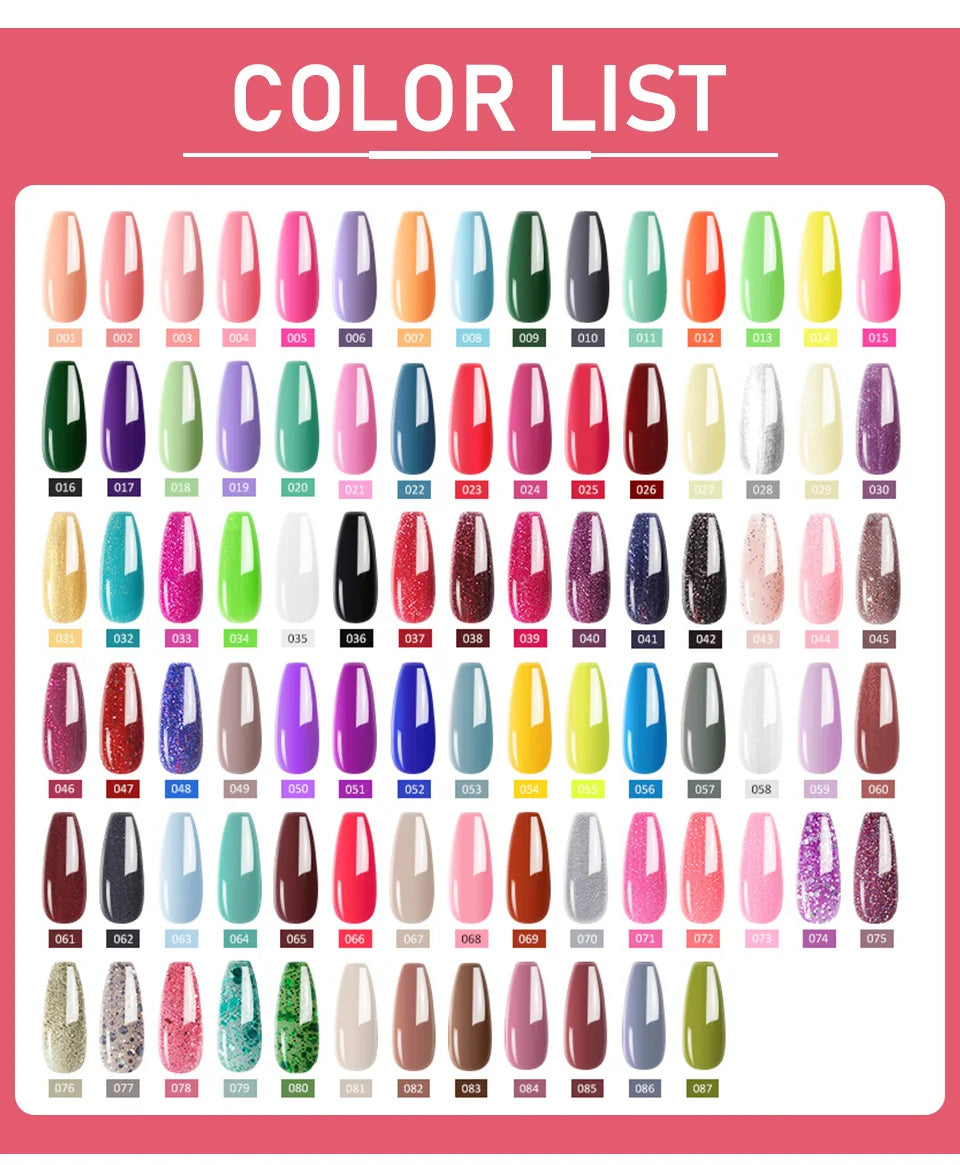 LIMEGIRL 8ML Gel Nail Polish Kit Semi-Permanent Soak Gel Varnish Base Coat Polishing Tool with UV LED Light Nail Gel Kit