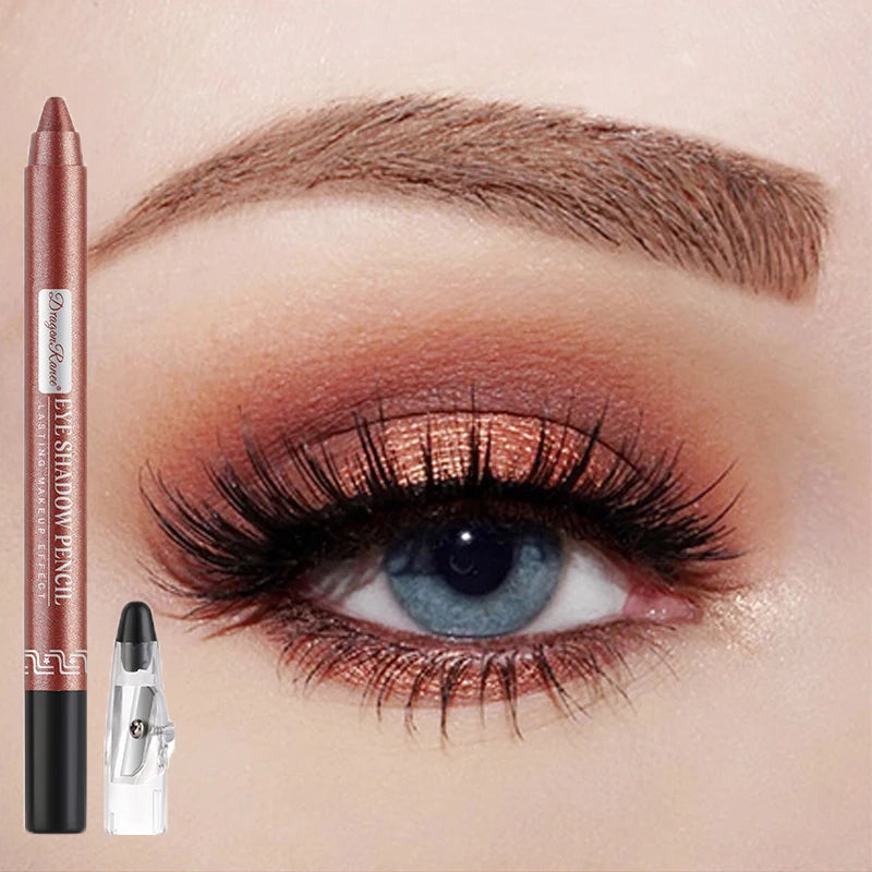 Metallic Blue Pearlescent Eyeshadow Pencil Stick Lasting Waterproof Smoky Glitter Grey White Purple Eye Shadow Highlighter Pen